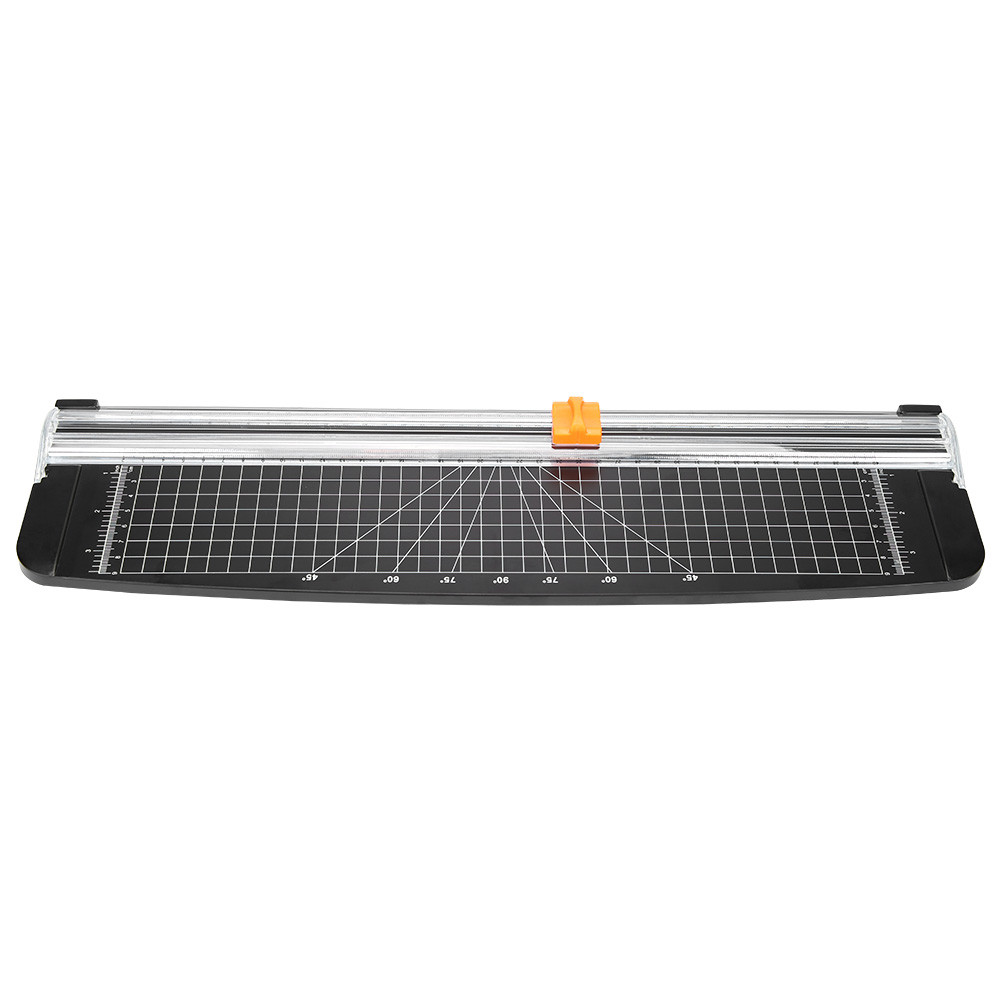 

Fashion Paper Cutter Light Photo Trimmers Plastic Base Card Cutting Blades Multi-function Office Home Tools Black
