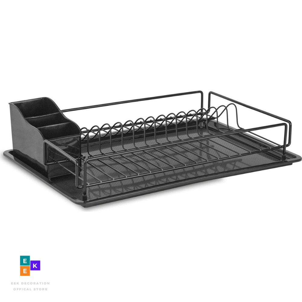 Dish rack matte black Iron kitchen dish drying rack tableware drainer storage basket rack bowl sink 