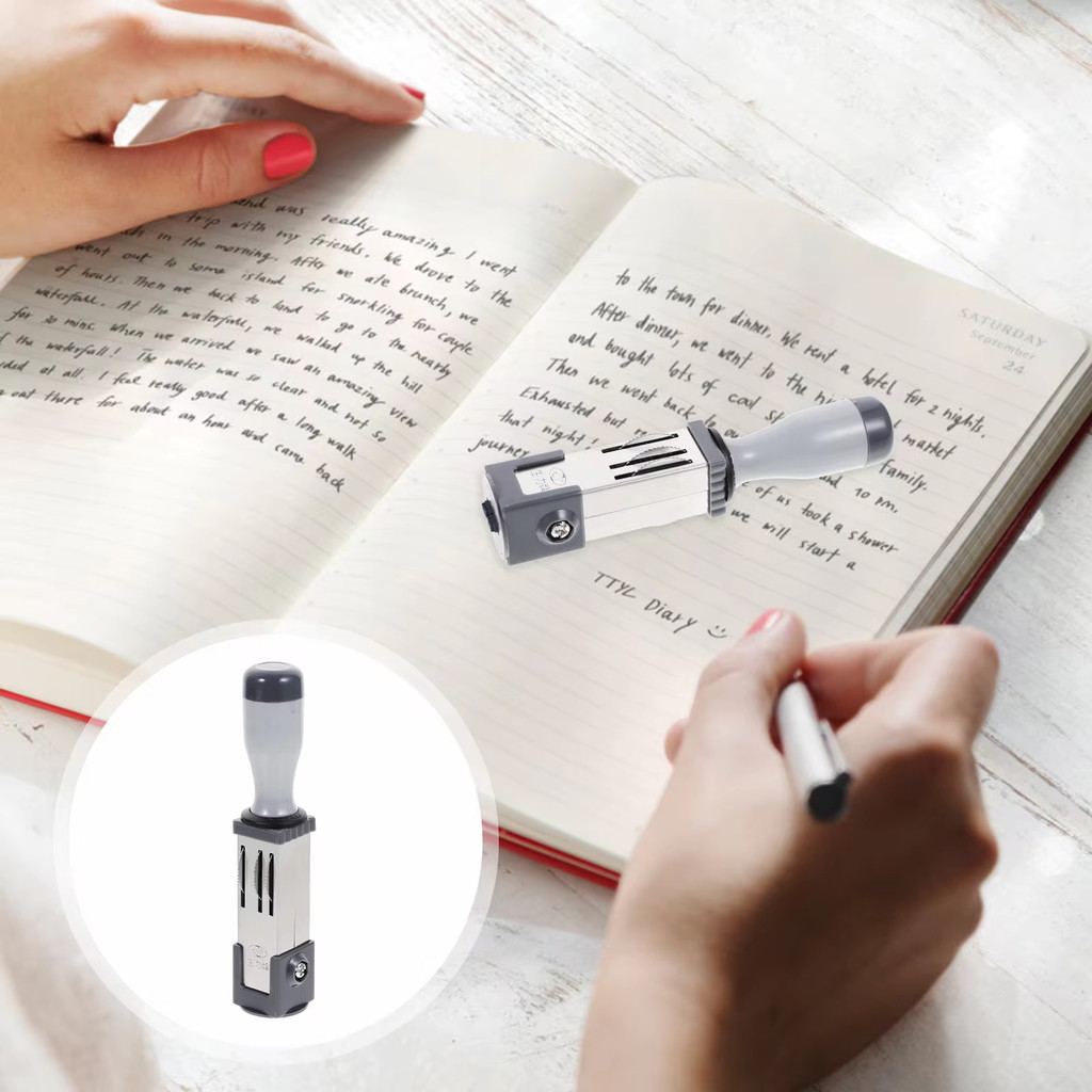 

Stempel Tanggal Portabel Stempel Expired Number Stamp Adjustable Date Seal Stempel Manual Angka Date Rolling Stamp File