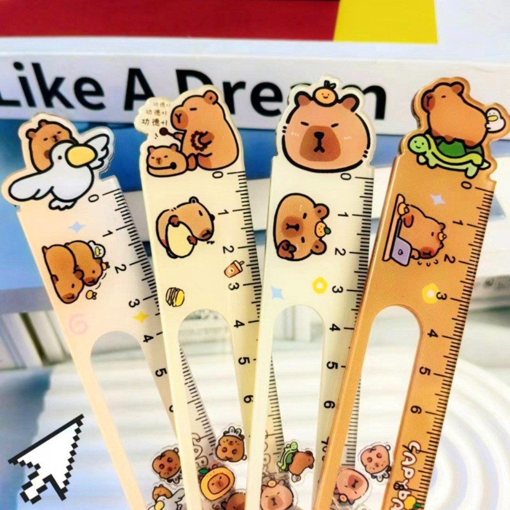 

Cartoon Cute Capybara Swinging Toy Student Ruler 15CM High Beauty Drawing Acrylic Ruler