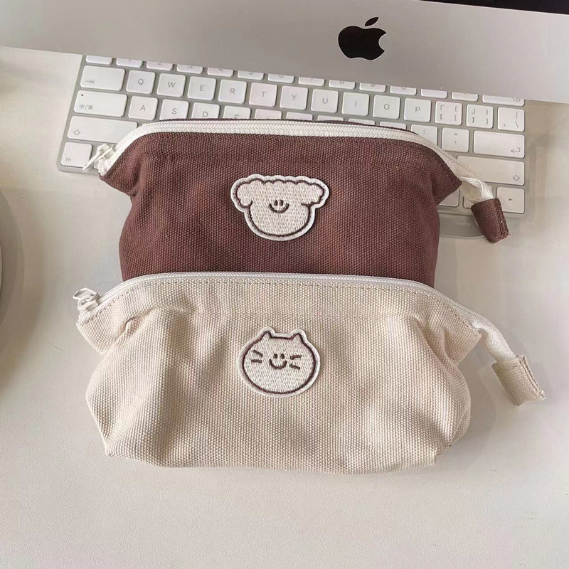 

Haile Large Portable Cartoon Dog pencil Cases Kawaii Pencil Bag School Storage Bag Student Big Pen Box Pouch Canvas Stationery