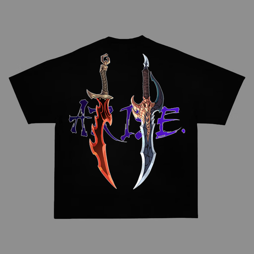 Tshirt Oversize Solo Leveling Sung Jin Woo Dagger - Dreamy Wardrobe
