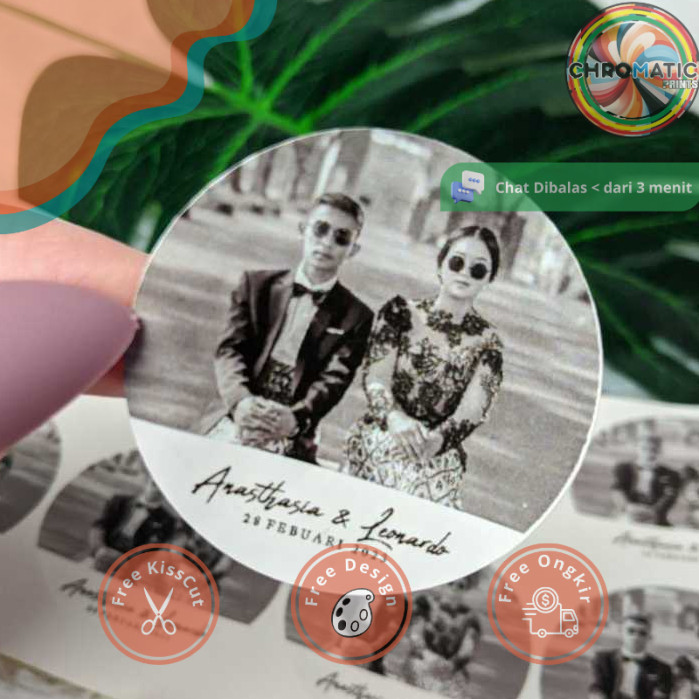 

chromatic 2-4 Stiker Wedding Souvenir Sticker Custom Ucapan Nikah Acara Pernikahan Free Desain