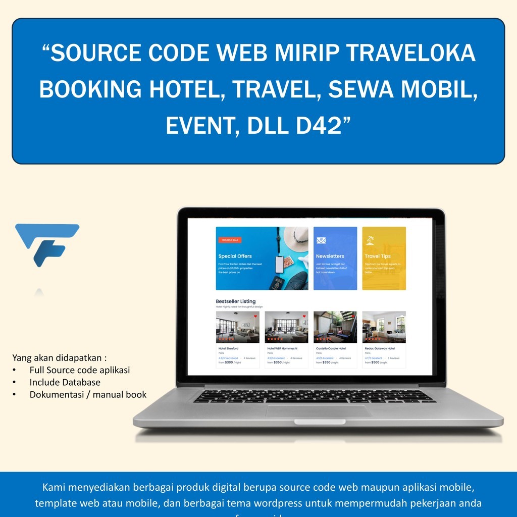 SOURCE CODE WEB MIRIP TRAVEL0KA BOOKING HOTEL, TRAVEL, SEWA MOBIL,  EVENT, DLL D42