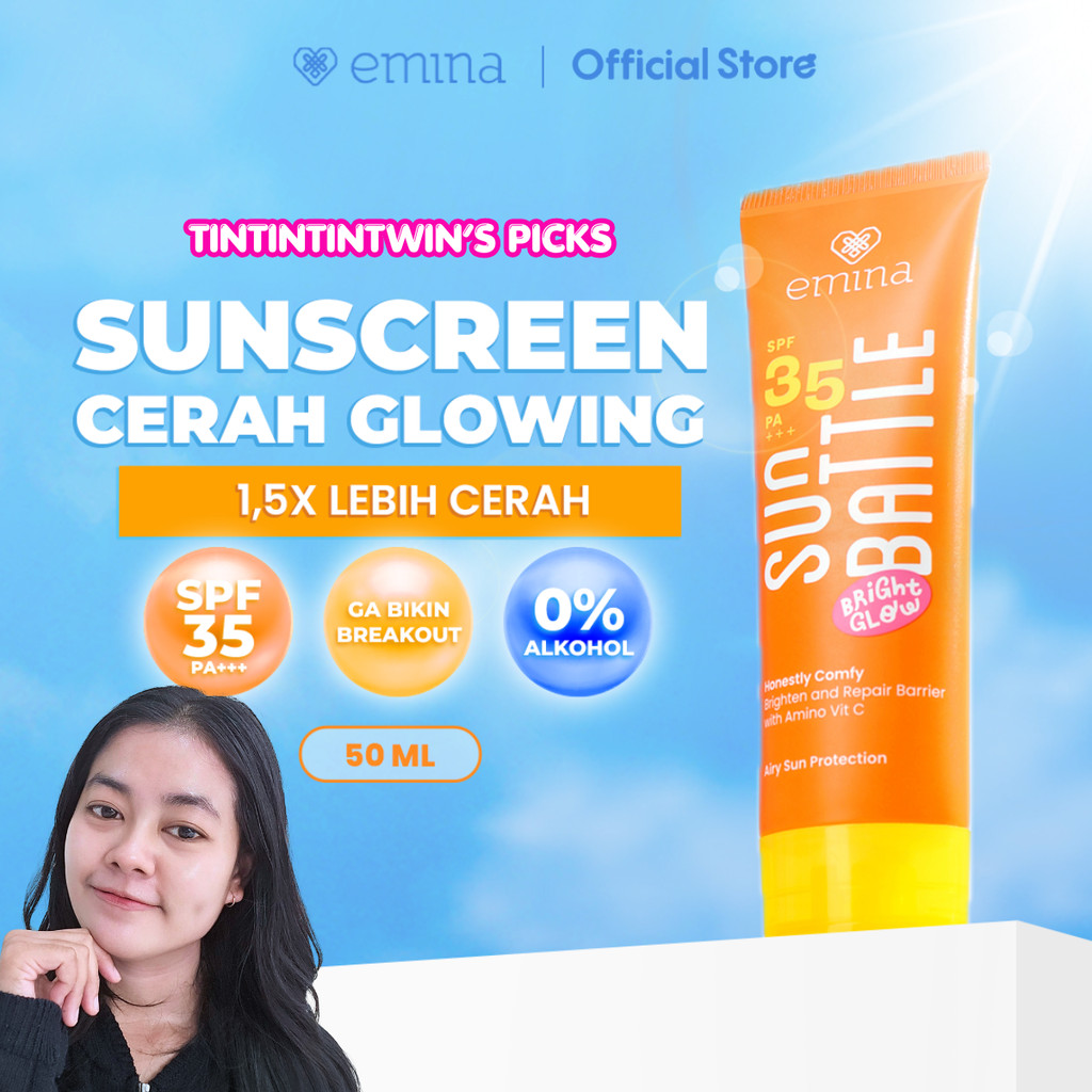 [TINTINTINWIN' PICK] Emina Sun Battle Bright Glow SPF 35 PA+++ - Sunscreen Serum Amino Vitamin C - C