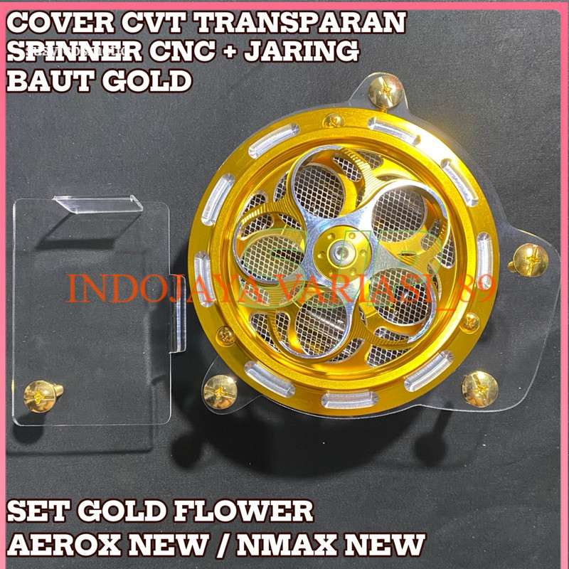cover cvt transparan set spinner full cnc aerox new nmax new INDOJAYA VARIASI