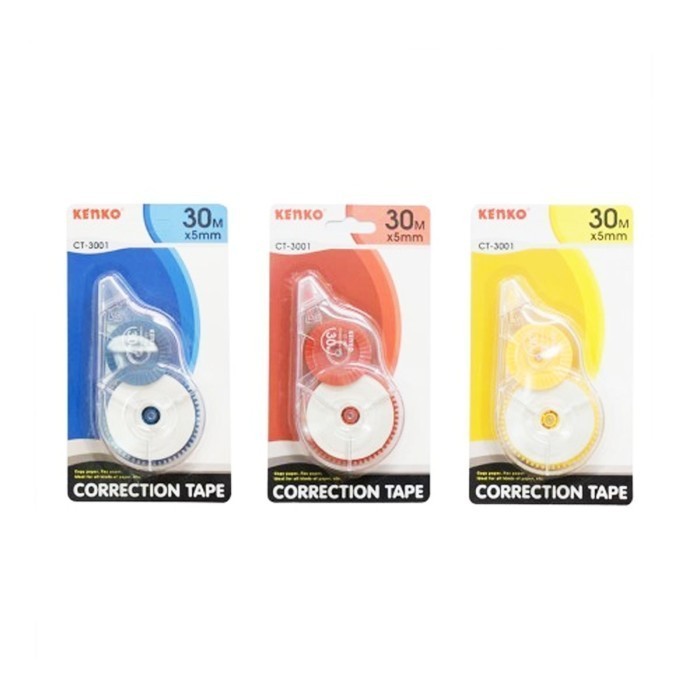 

Correction Tape Roll 30 Meter Correction Kenko CT-3001 EVO 30 M&G ACT58371 ACT76571