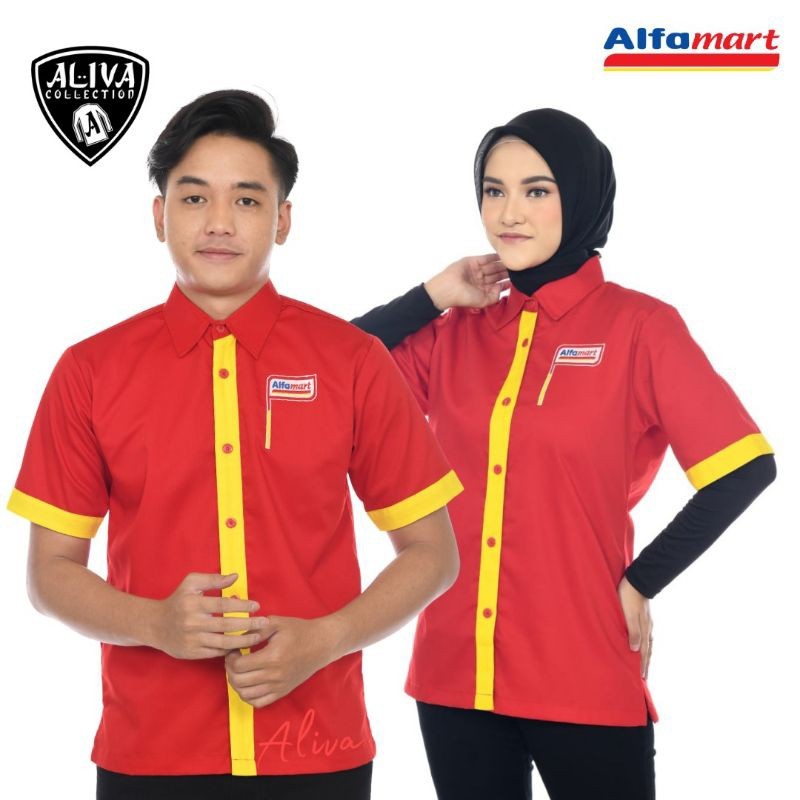 Kemeja Seragam Kerja Pria Wanita /Baju Profesi Karyawan Alfamart/Seragam Alfamart/Baju Karyawan Alfa