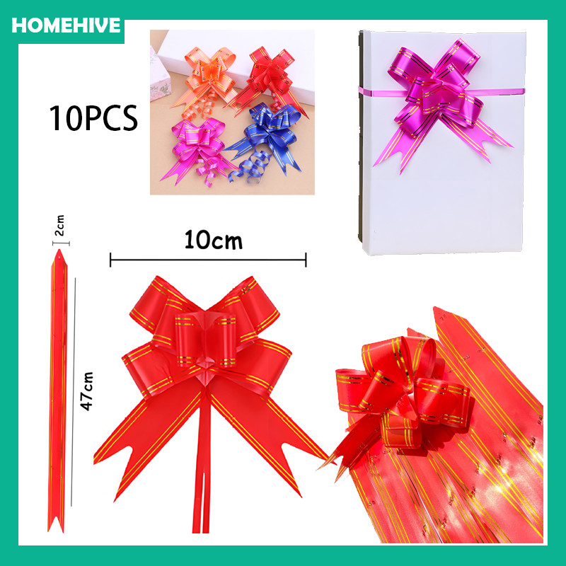 

Pita Serut Gold List / Hiasan Parcel Souvenir / 10pcs Pita Serut Motif Garis Lis Emas Isi Dekorasi