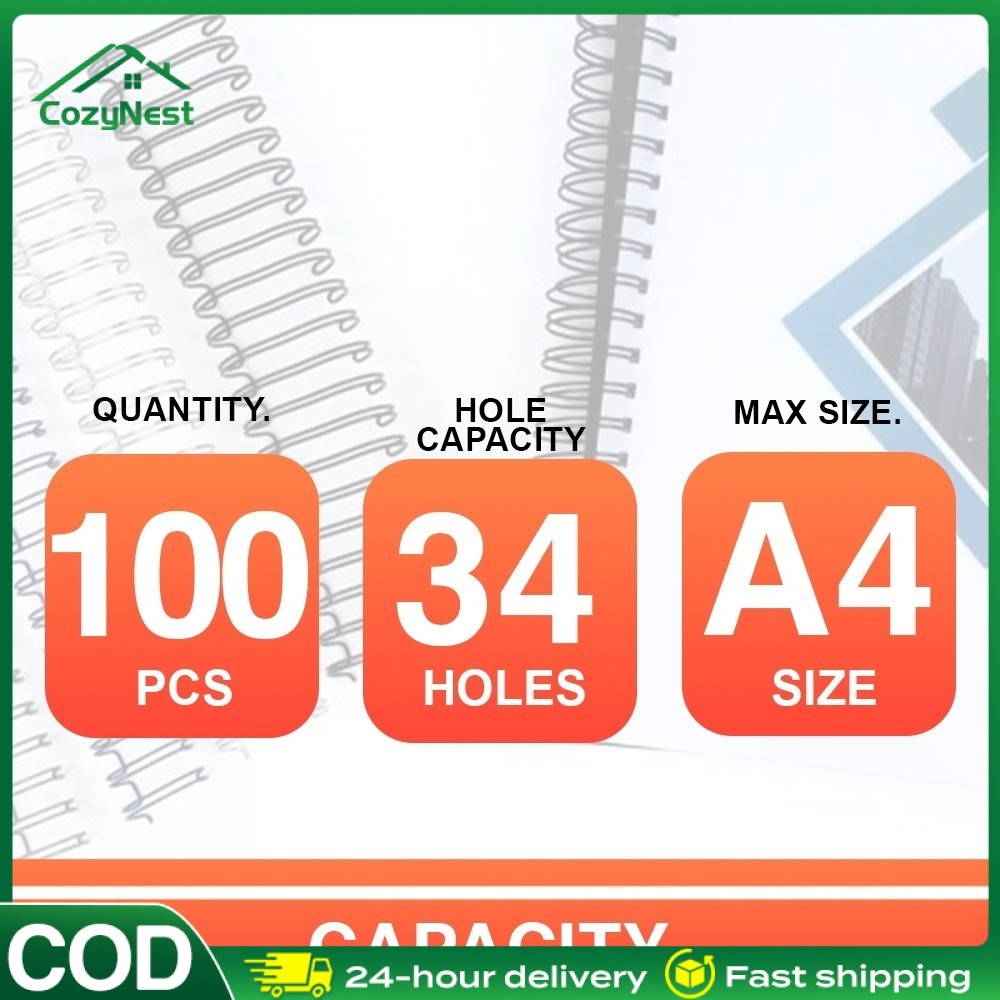 

Spiral Kawat / Ring Kawat Jilid Spiral 3:1 Ukuran A4 34 Lubang / F4 38 Lubang Warna Hitam / Putih