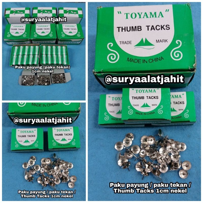 

ARDHIANTOSHOP Paku payung 1cm nekel (1ktk@50pcs) =rp.1.250/1ktk