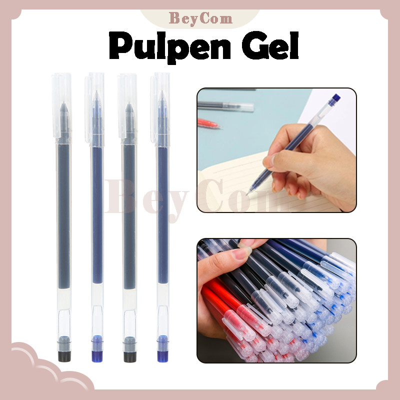 

Gel Pen / Pulpen Gel / 0.5mm Hitam Biru / Transparant Pen Gel