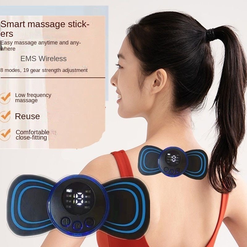 Pijat Leher Alat Pijat Elektrik Tempel Terapi Leher EMS Electric Massager TMS17