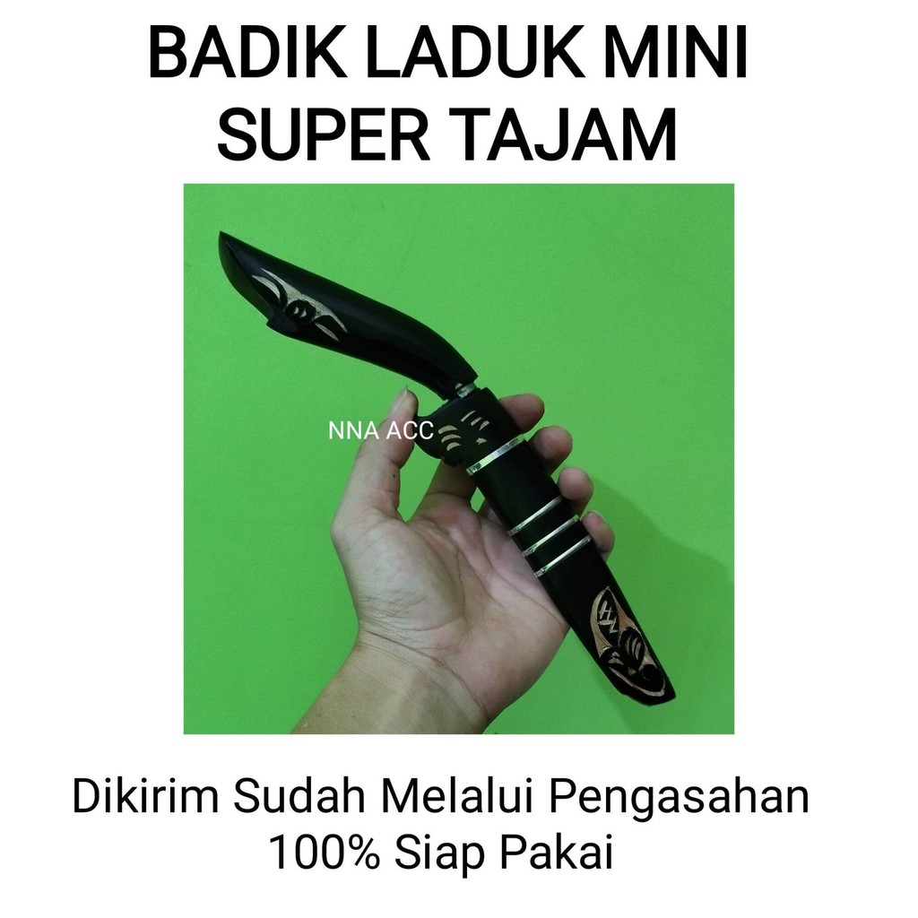 GROSIR Pisau Badik Mini Super Tajam siap pakai / Pisau Baja Ukir Kayu Hitam