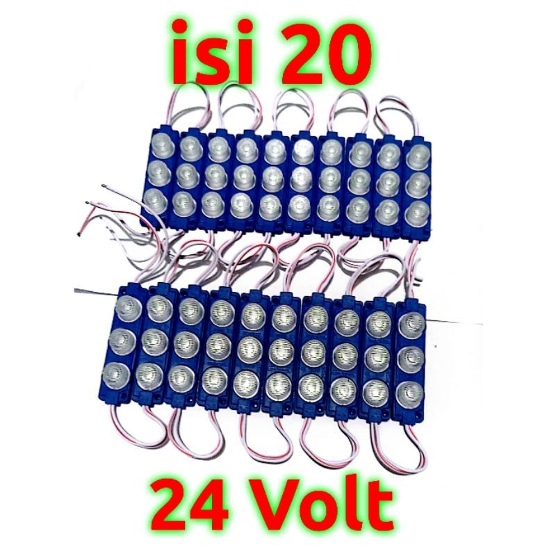 20 pcs lampu led 3 mata 24 volt Led bak truk lampu kolong truk bus 3 mata 24 volt