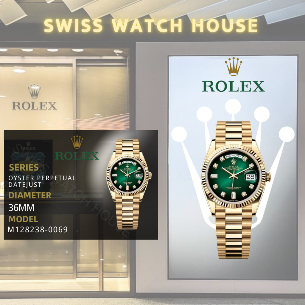 Rolex[Garansi 5 Tahun] Original Jam Tangan Rolex Day Date M128238-0069 Automatic 18K Gold Bahan Tefl