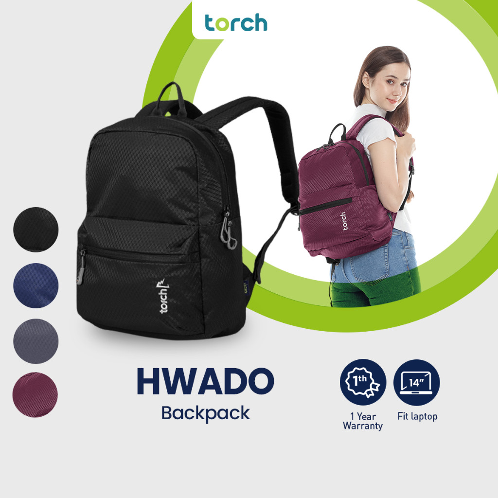 [PREMIUM ORIGINAL] TORCH Hwado Tas Ransel Punggung Sekolah Kerja Travelling Laptop Pria Wanita Tahan