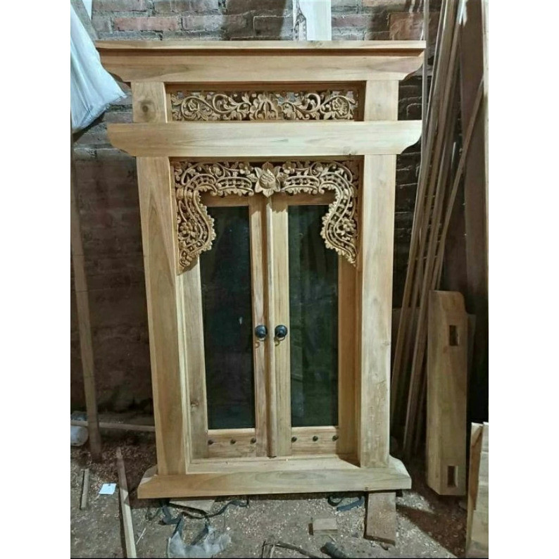 Jendela Gebyok Minimalis Ful Kayu Jati