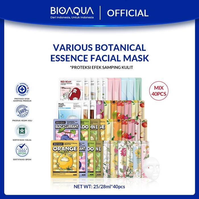 SALE - 【Mix 40pcs】BIOAQUA sheet mask jah Natural serum series Facial Treatment Face Mask jah mit cua