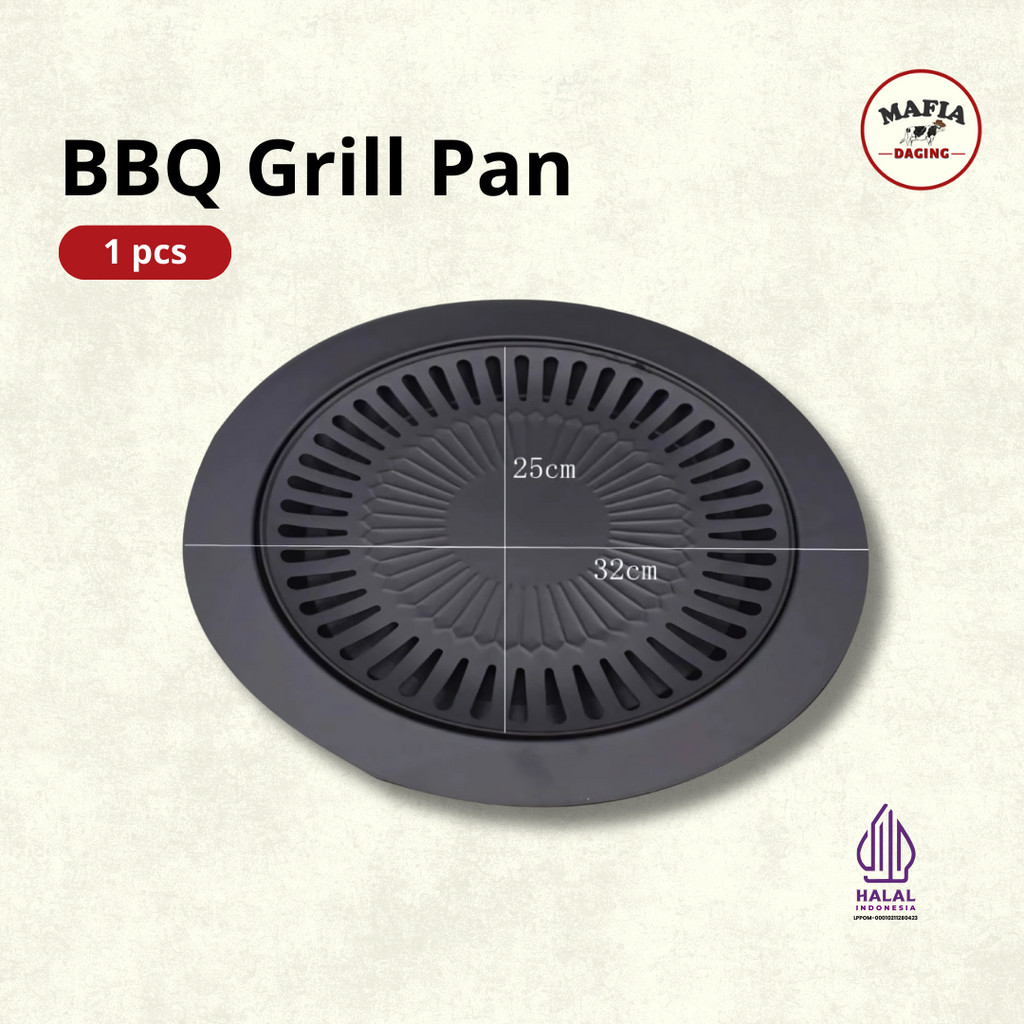 

[Mafia Daging] Bbq Grill pan / Alat panggang daging / Panggangan Anti Lengket 32cm