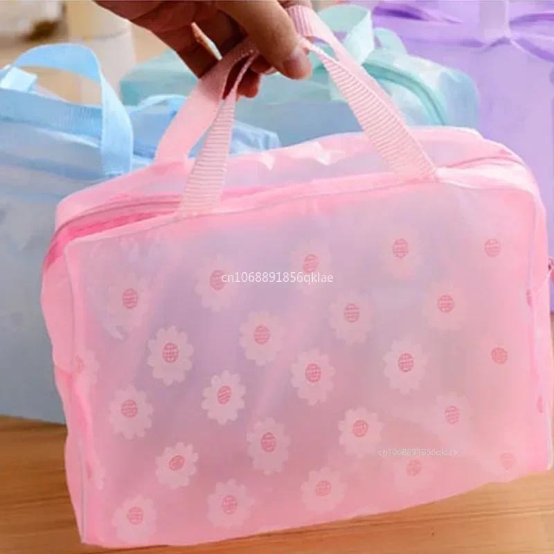 

Transparent Waterproof PVC Cosmetic Storage Bag Multicolour Women Organizer for Makeup Pouch Compression Travelling Bath Bags