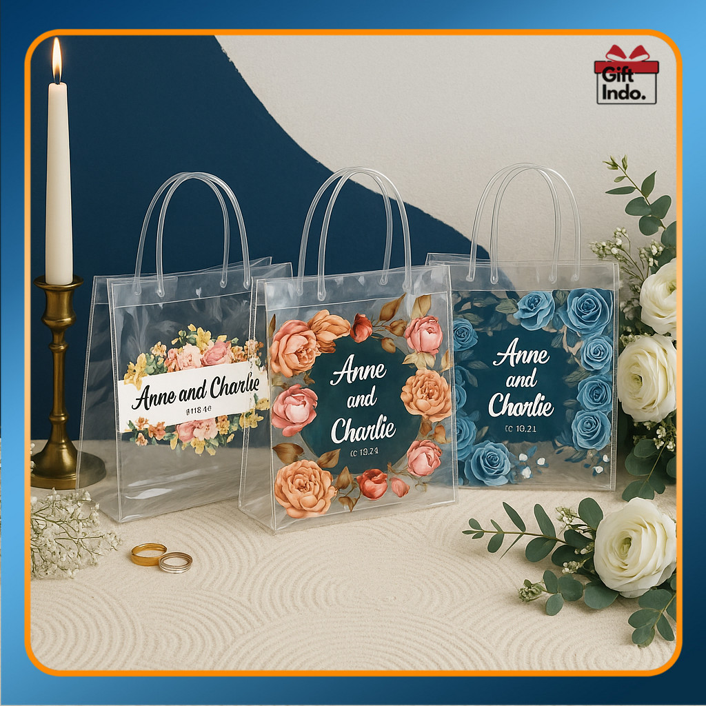 

Tas Mika Bridesmaid Bening Transparan Tas Mika Custom Souvenir Nikahan Wedding Hampers Wedding