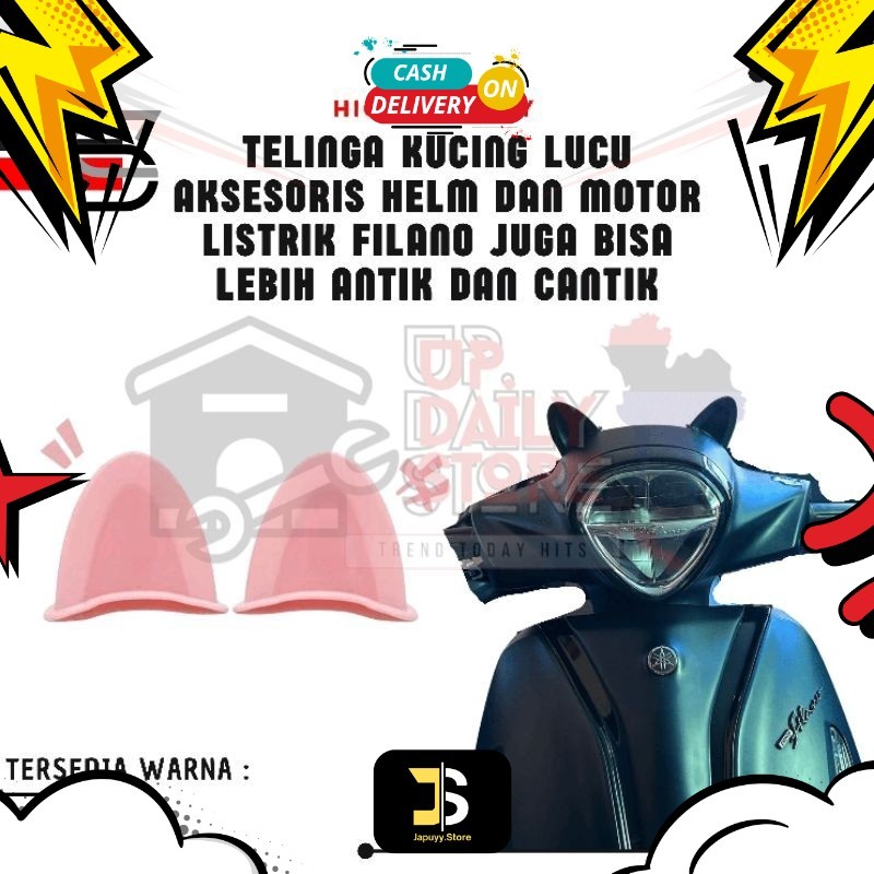 Aksesoris Telinga Kucing Universal Buat Helm dan Variasi