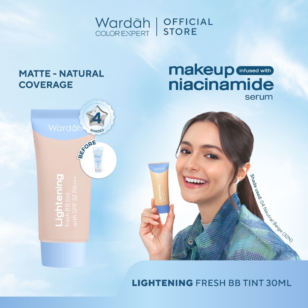 WARDAH Lightening Fresh BB Tint 30ml - Base Makeup Super Ringan yang Diformulasikan dengan SPF 32 PA