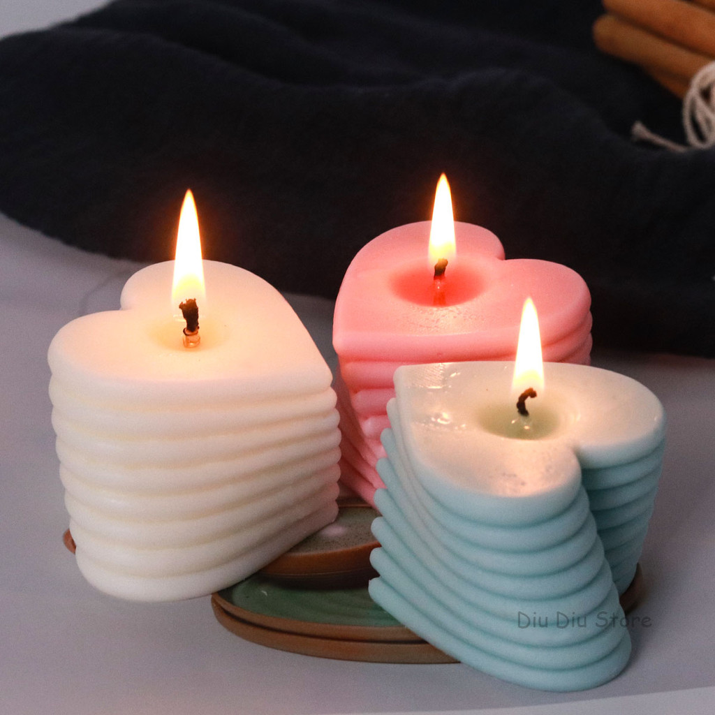 

Heart Shape Silicone Candle Mold DIY Valentine's Decor Plaster Soap Making Resin Chocolate Baking Molds Home Decor Craft Gifts