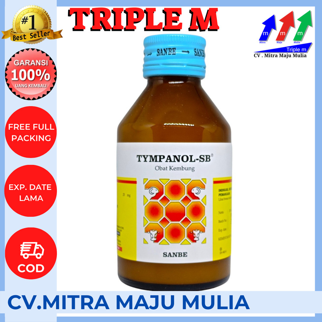 Tympanol SB 100 ml Obat Kembung Ternak Sapi Kambing dll PT Sanbe Farma