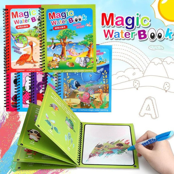 

Magic Water Book Buku Menggambar Ajaib Gratis Spidol Air Buku Gambar Mewarnai Water Doodle Edukasi Stationery LM1