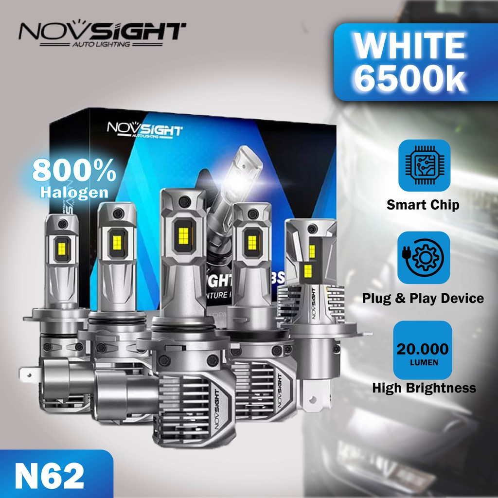 NovsightN62 lampu Mobil H4 H7 H11 HB3 HB4 100W22000LM high / low kolong lampu depan LED sorot tinggi