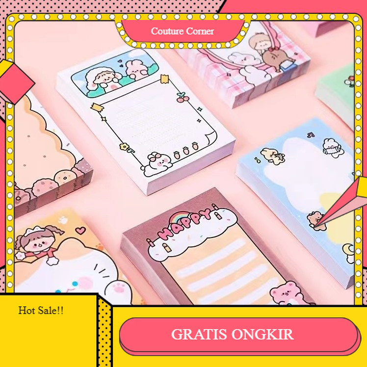 

【CORNER1】PROMO!! Sticky Notes Gadis Kartun Lucu Memo Tempel 80 Lembar