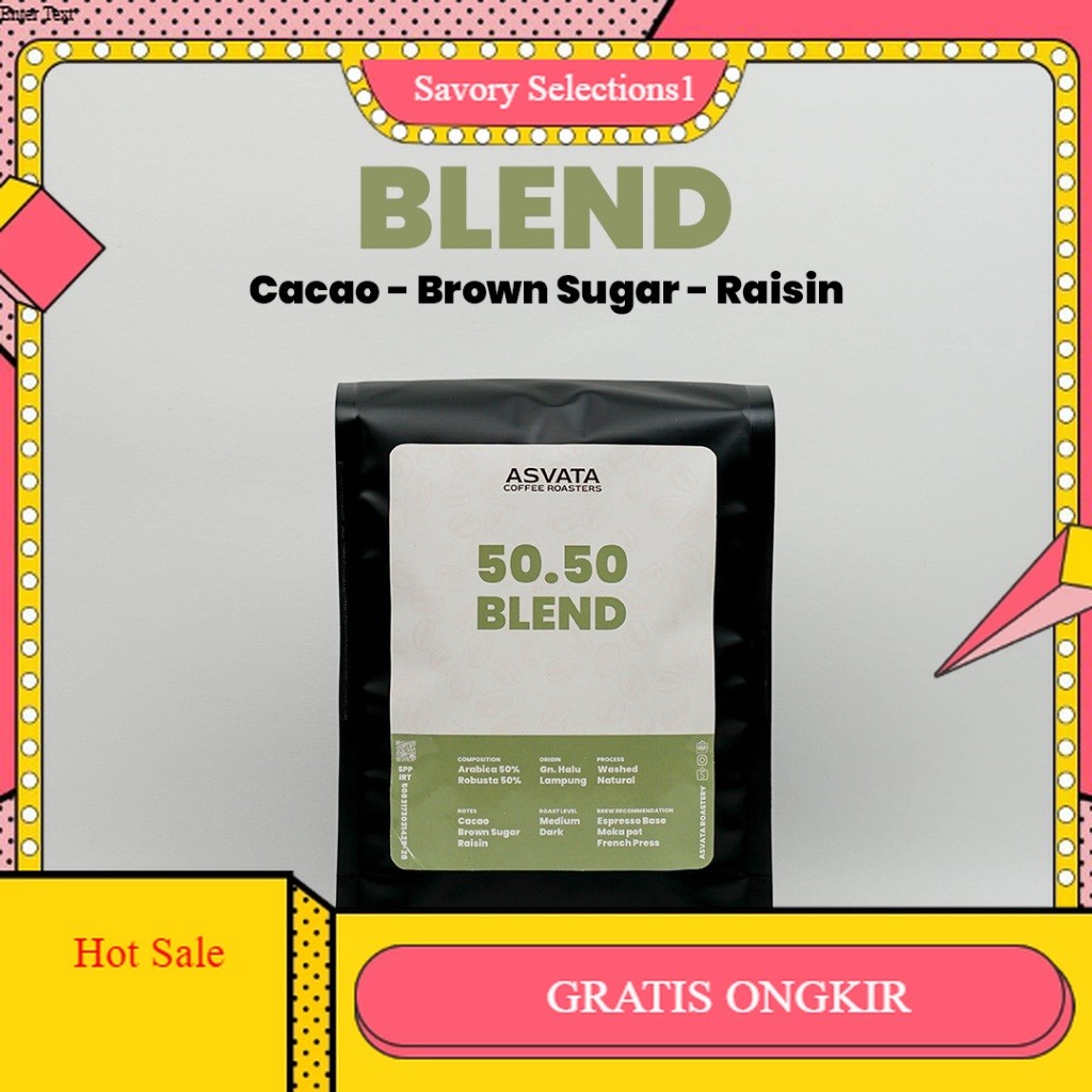 

【SAVORY】 SALE!! Biji Kopi 500 Gr 50.50 Arabica Robusta Roasted Beans Kopi Susu Blend