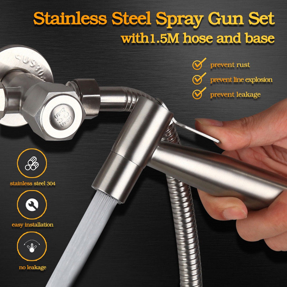 1 Set Jet Shower Kloset Jet Shower Kamar Mandi Semprotan Toilet Duduk Jet wasser Kloset Stainless Ha