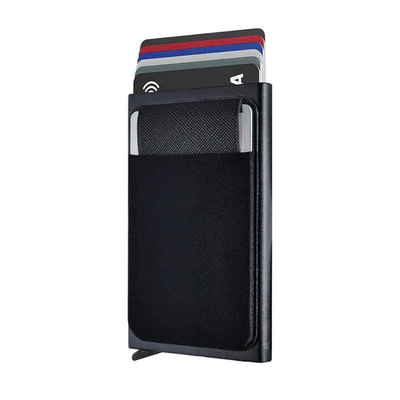 

Metal Card Holder Thin Pop-out Slim Aluminum RFID Wallet Elasticity Back Pouch ID Credit Card Holder Travel ID Cardholder