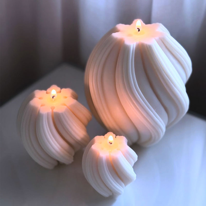 

Rotating Pillar Candle Silicone Mold Geometric Wave Candle Wax Mould DIY Twisted Spiral Soap Resin Gypsum Mold Home Craft Decor