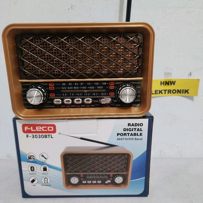 TERLARIS radio klasik classic retro model kayu USB BLUETOOTH FM AM SW senter Fleco 3030