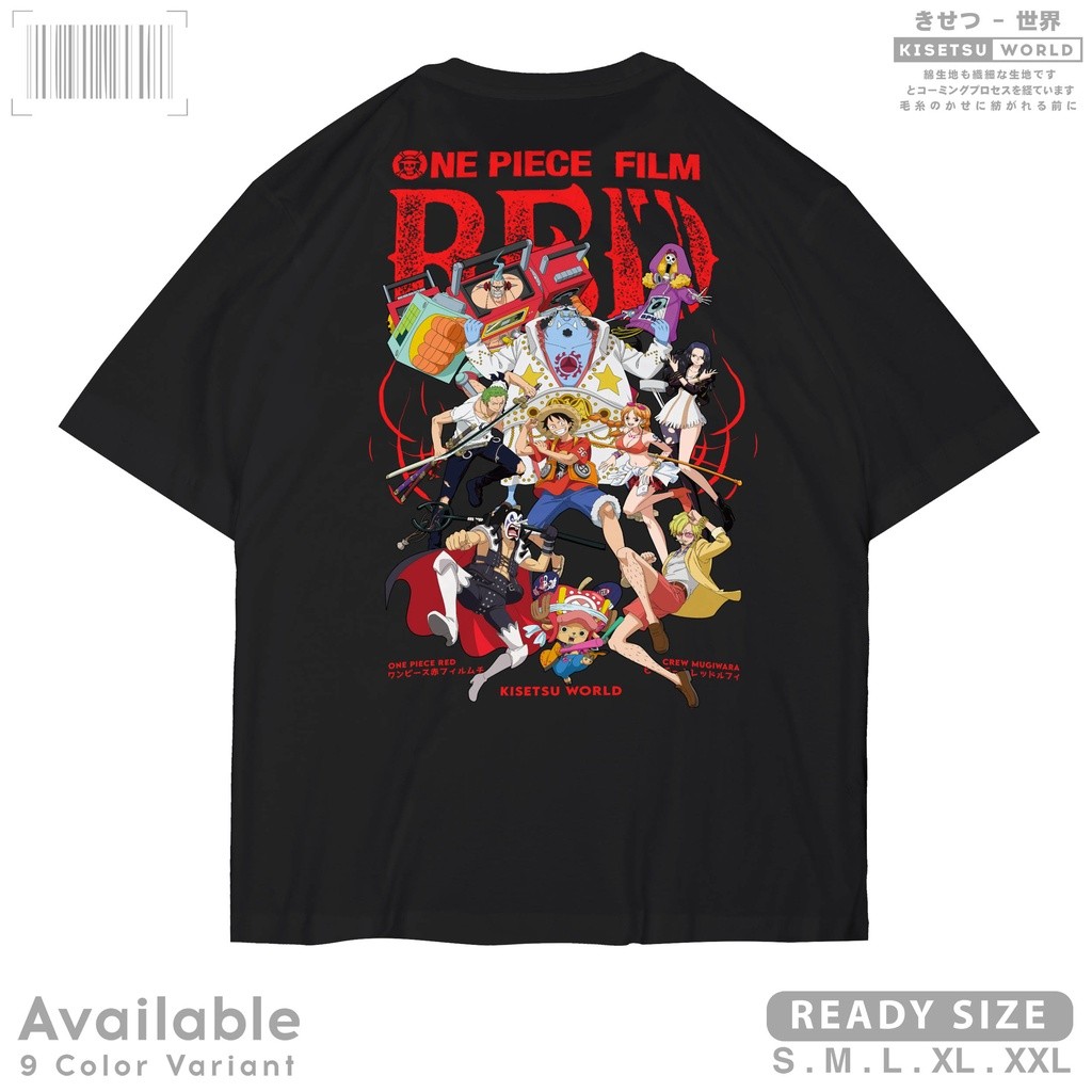 Kaos Anime ONE PIECE RED FILM CREW MUGIWARA - Baju Manga Jepang