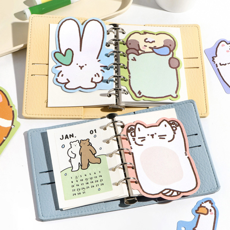 

8pcs A7&M5 Universal Loose-Leaf Separator Pages，Cat sheep Pattern Double-Sided Color Index，Diary Journal Planner Notebook Pages