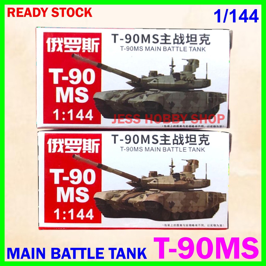 Miniatur 1/144 Tank T-90MS Rusia Main Battle Tank T-90 MS T90 4D Model Kit Mini Militer