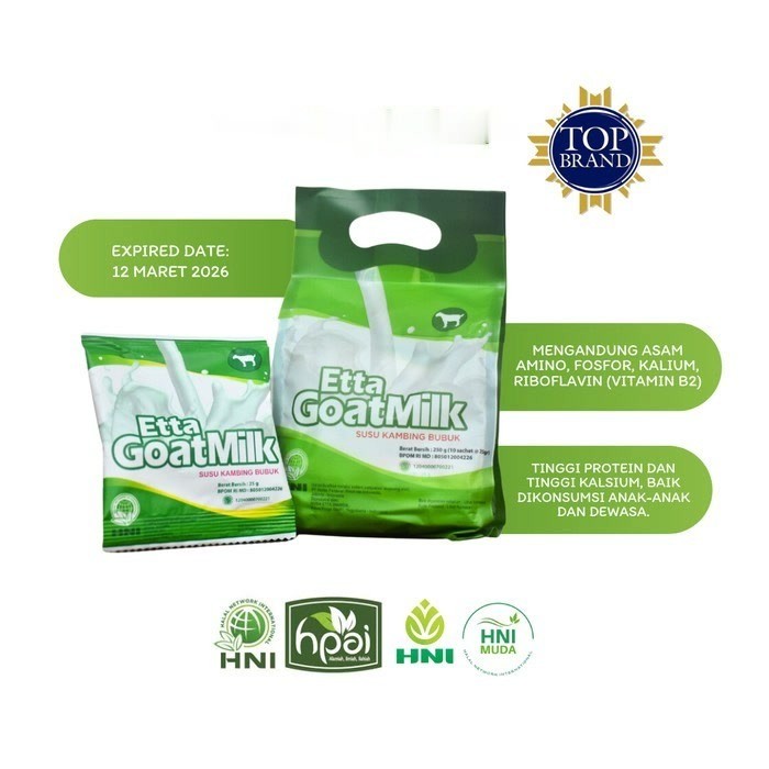 

SUSU KAMBING PREMIUM ETTA GOAT MILK HNI HPAI (Susu Kambing)