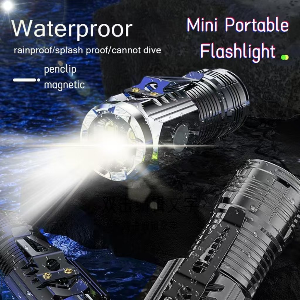 Senter Mini LED 3 Mata / Senter Mini Anti Air Super Terang / Senter Mini Rechargeable COD