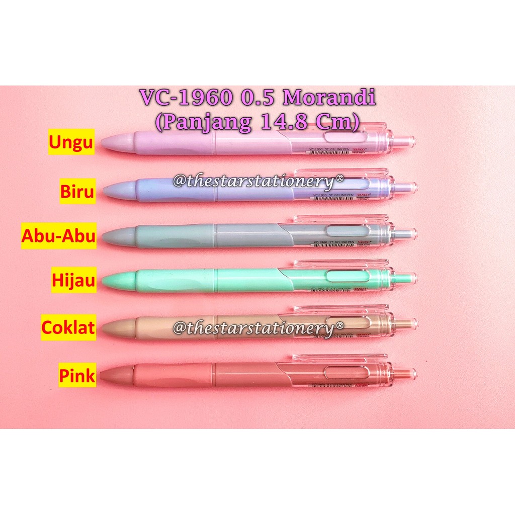 

(1 Biji) Bolpen Vanco VC-1960 Morandi Color 0.5 mm Gel Pen / Gel Pen Vanco VC1960 (1 Biji)