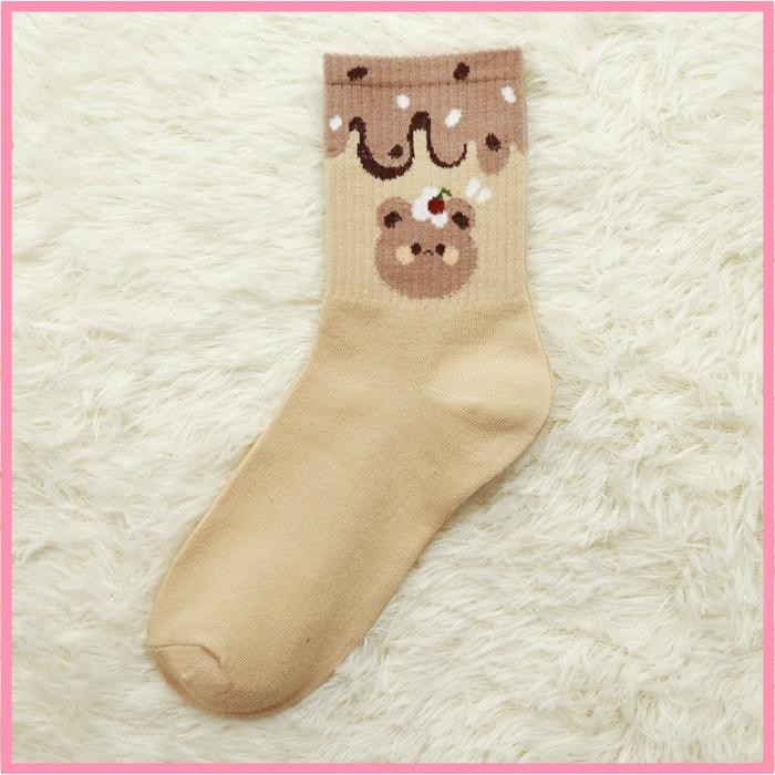 Kaos Kaki Wanita Panjang Motif Kartun Lucu Casual Stylish dan Nyaman