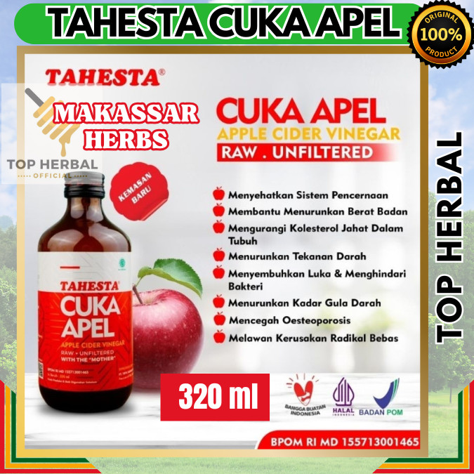 TAHESTA CUKA APEL 320ML - Asli Original 100% - Cuka Apel Asli Original - Toner Cuka Apel - Asli Cuka