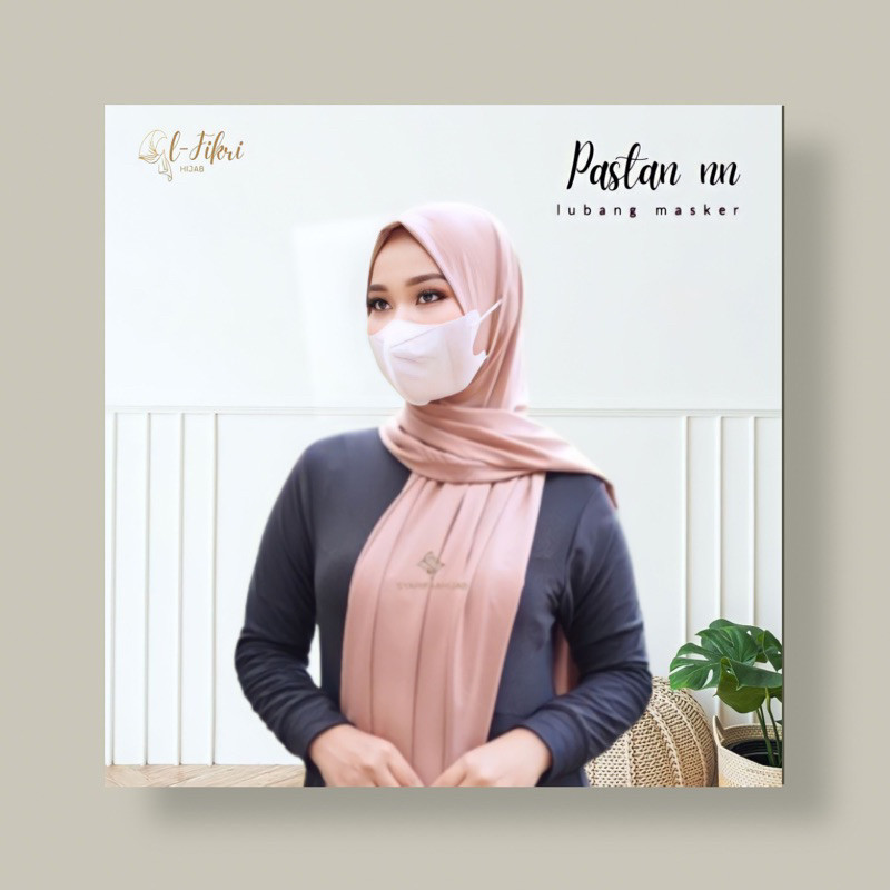 PASTAN ROYALIN HIJAB NEW NORMAL (2 lubang Telinga Untuk Insert Masker, Earphobe & Kacamata- Pashmina
