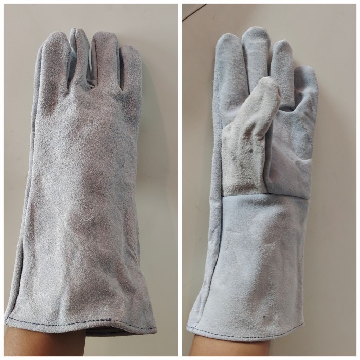 Sarung Tangan Las Kulit Abu Tebal/ Sarung Tangan Las Welding