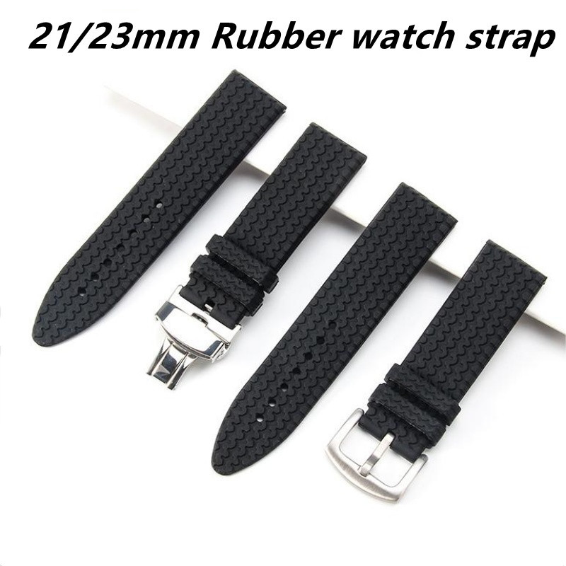 21mm 23mm Rubber watch strap for Chopard Mille Miglia series168511-30013015 Precision steel Needle/f