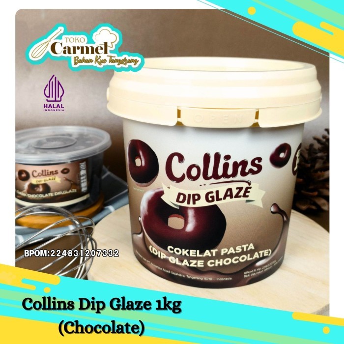 

✨TERLARIS -Collins Dip Glaze Coklat 1kg - Topping Donat / Pisang Nugget